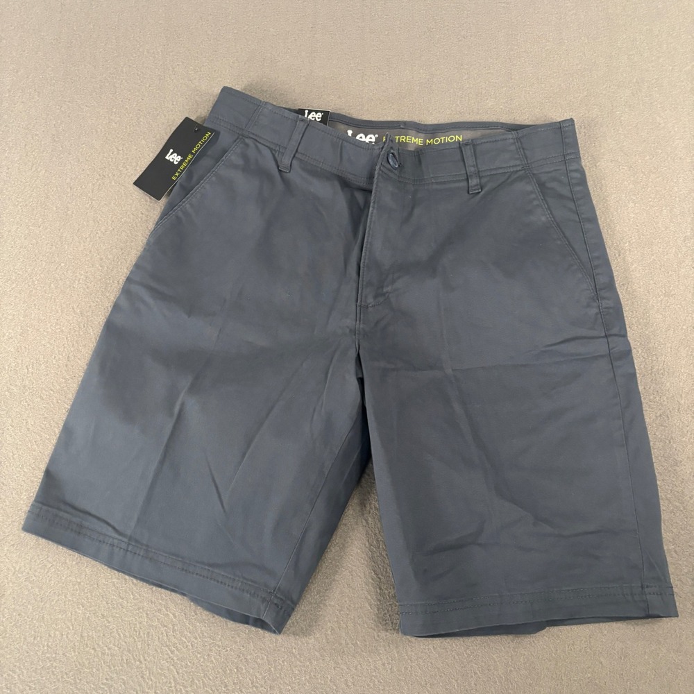 Lee Extreme Motion Shorts Mens Size 33 Navy Blue Straight Fit 104183840